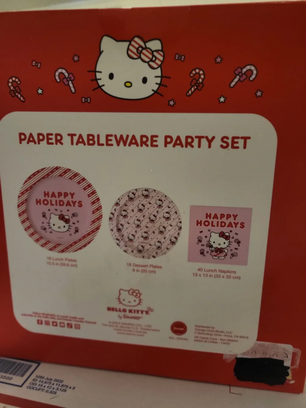 Hello Kitty Paper Tableware Party Set16 Lunch&dessert Plates 40 Napkins
